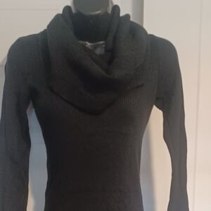 Hera Collection Black Ribbed Long Sleeve Dress